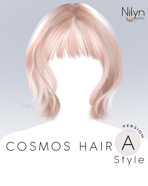 Alpha NILYN COSMOS HAIR STYLE_A by nilynsims - The Sims 4 Custom Content
