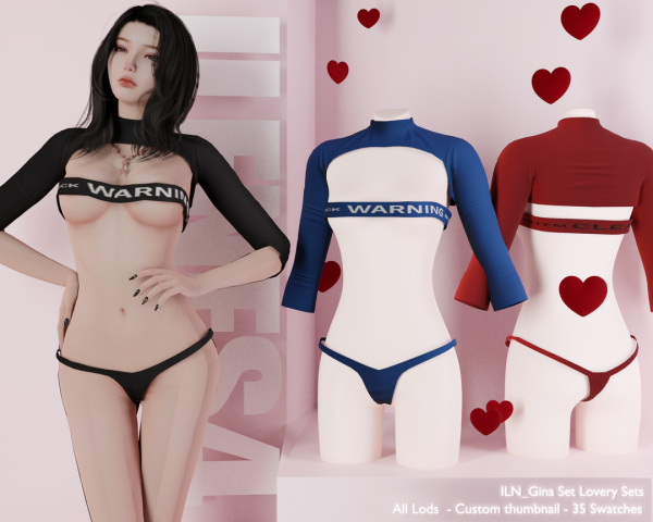 Alpha ILN Gina Set by ilenes4 - The Sims 4 Custom Content