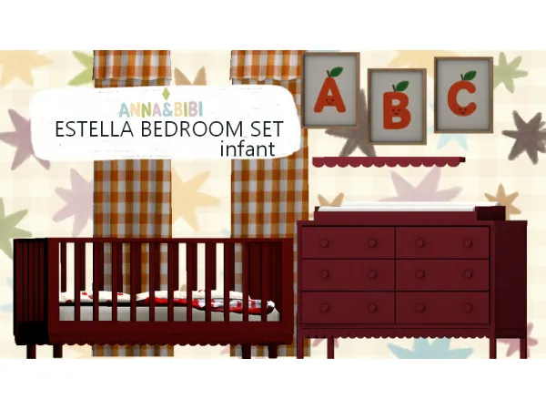 Maxis Match Estella Bedroom Set Infant by simsfinds - The Sims 4 Custom Content