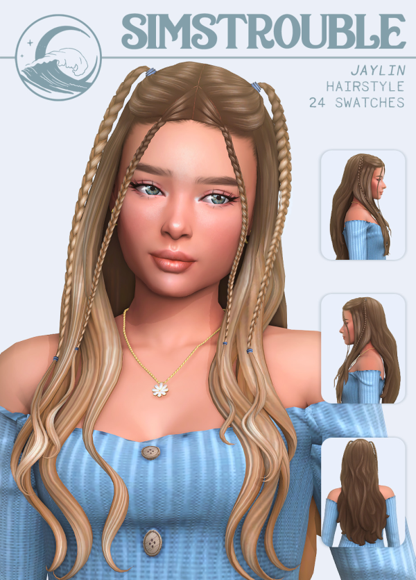 Maxis Match Jaylin Hairstyle Set by simsfinds - The Sims 4 Custom Content