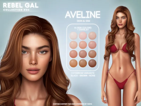 Alpha Rebel Gal Aveline Skin by VentaStudio - The Sims 4 Custom Content
