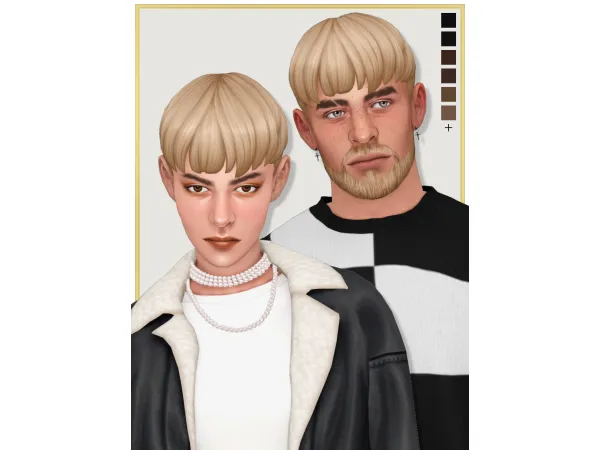 Maxis Match TOMMO male female hair by laeska - The Sims 4 Custom Content