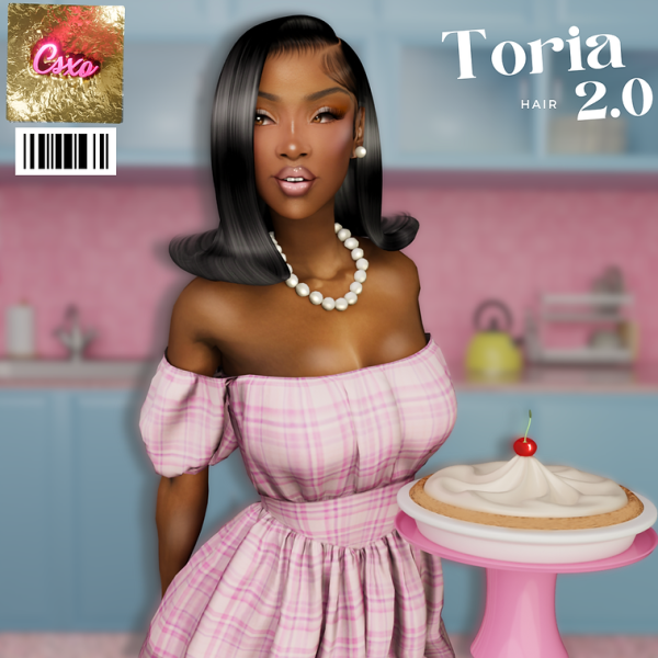 Alpha Toria Hair 20 by simsfinds - The Sims 4 Custom Content