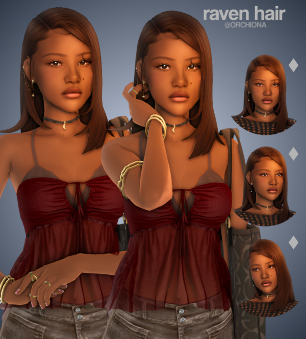 Maxis Match raven hair by simsfinds - The Sims 4 Custom Content