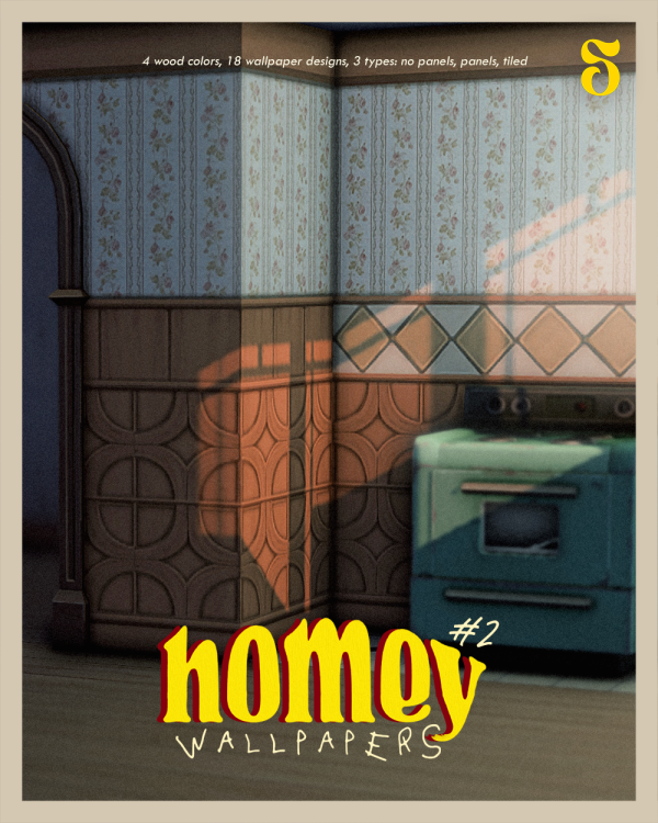 Maxis Match HOMEY WALLPAPERS 2 by simsfinds - The Sims 4 Custom Content