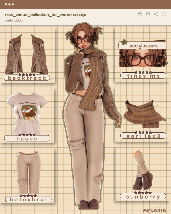 Mix winter lookbook 15 by simsfinds - The Sims 4 Custom Content