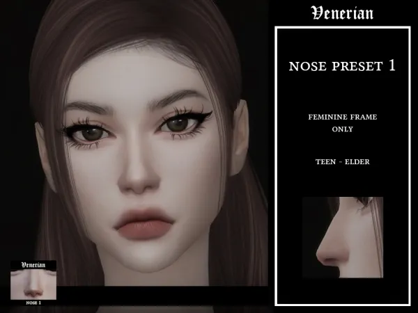 Mix Nose Preset 1 by Venerian - The Sims 4 Custom Content
