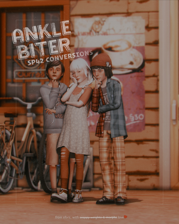 Maxis Match ankle biter: grunge kit conversions for kids by simsfinds - The Sims 4 custom content