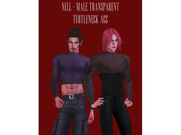 Maxis Match Male Transparent Turtleneck Acc by nell_le - The Sims 4 Custom Content