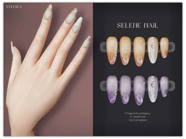 Alpha VELYSEA Selene Nail by VELYSEA - The Sims 4 custom content