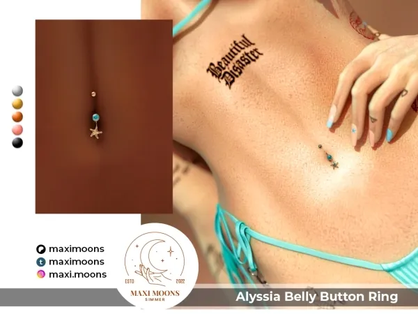 Alpha Alyssia Belly Button Ring - The Sims 4 Custom Content