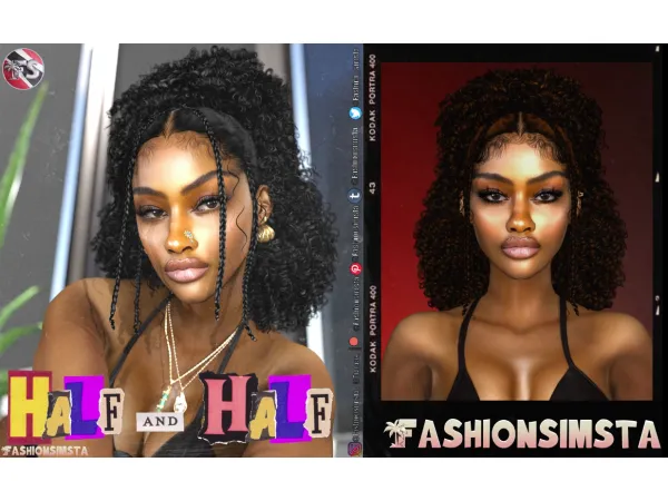 Alpha Half & Half V.2 by FashionSimsta - The Sims 4 custom content