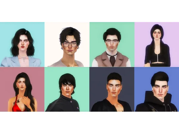 8 hair conversions by simsfinds - The Sims 2 Custom Content