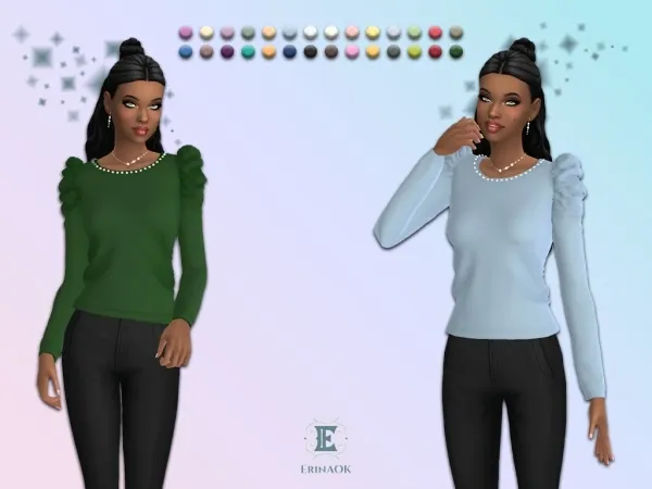 Mix ErinAOK Womens Top 011626 - The Sims 4 Custom Content