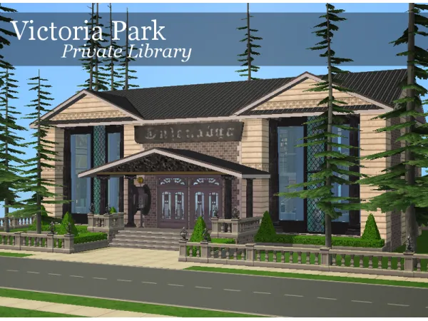 Victoria Park Private Library by pixelatedollhouse - The Sims 2 Custom Content