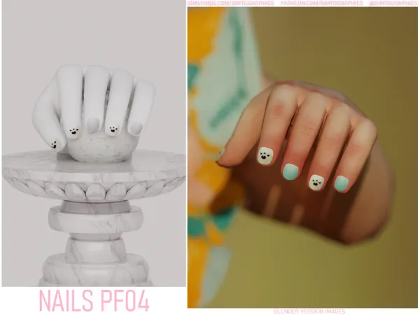 Alpha Nails PF04 by simtographies - The Sims 4 Custom Content