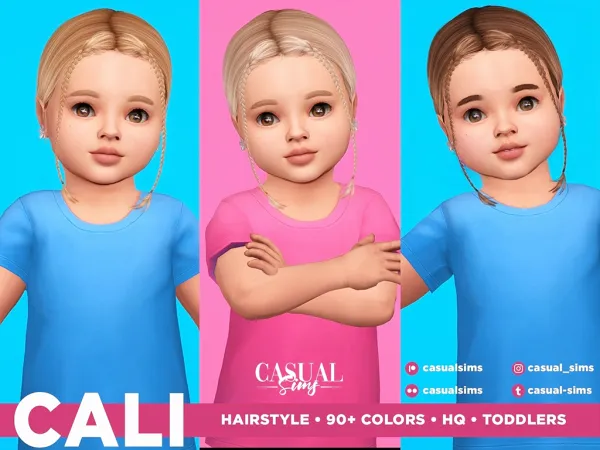 Alpha Cali Hairstyle TODDLERS by casualsims - The Sims 4 Custom Content