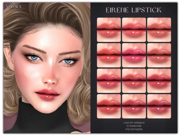 Alpha VELYSEA Eirene Lipstick by thesimsresource - The Sims 4 Custom Content
