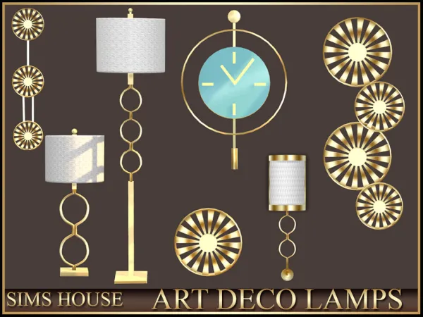 Alpha ART DECO LAMPS by Sims_House - The Sims 4 Custom Content