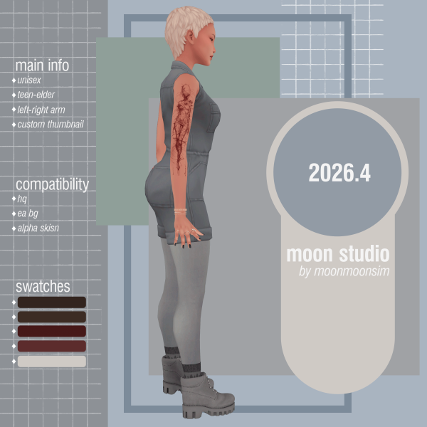 Mix tattoo 20264 by moonmoonsim - The Sims 4 Custom Content