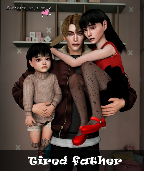 Mix Tired father by simmer_creator - The Sims 4 Custom Content