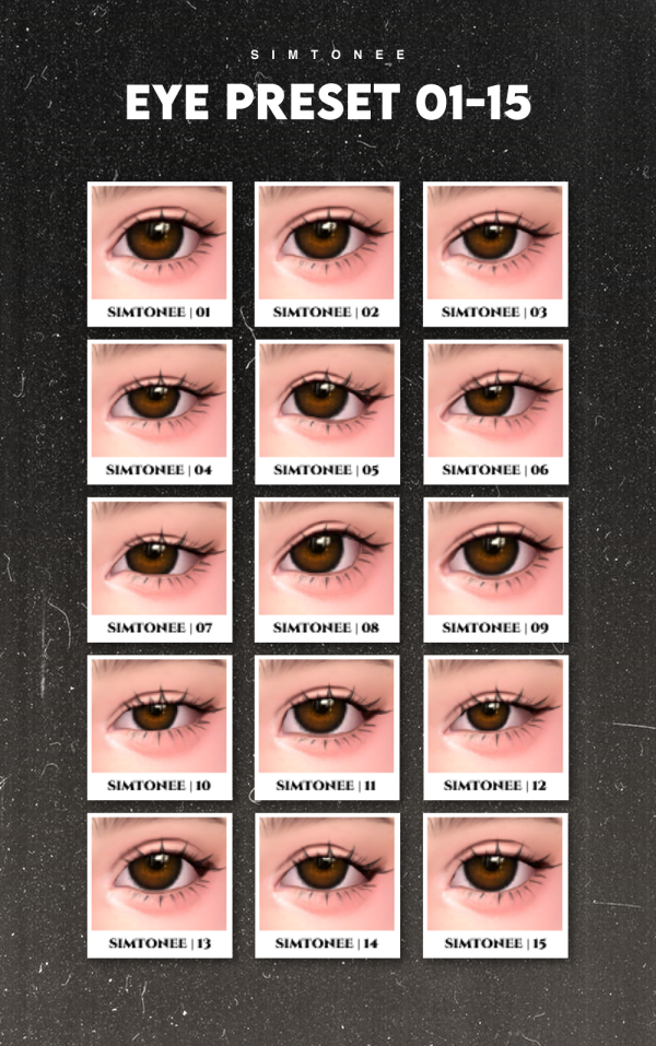 Mix Simtonee Eye Preset 01 15 by simsfinds - The Sims 4 Custom Content