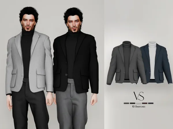 Alpha Cadence Male Jacket with Sweater by modcollective - The Sims 4 Custom Content