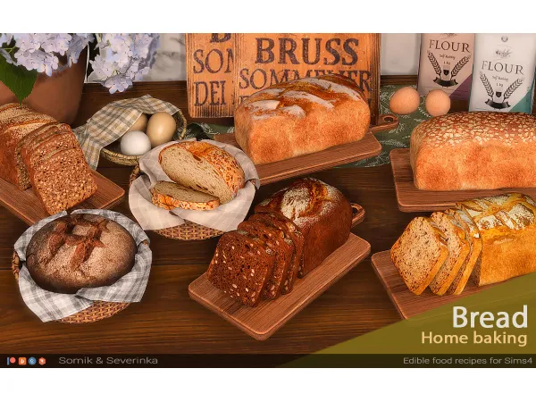 Alpha Homemade Bread by simsfinds - The Sims 4 Custom Content