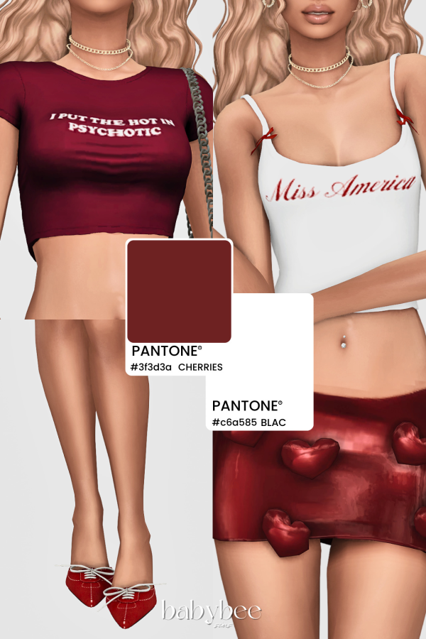 Maxis Match OAKLEY SAUNDERS RED HOT Colour Pallete by simsfinds - The Sims 4 Custom Content