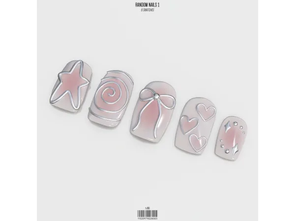 Alpha Random Nails 1 by mirosims2020 - The Sims 4 custom content