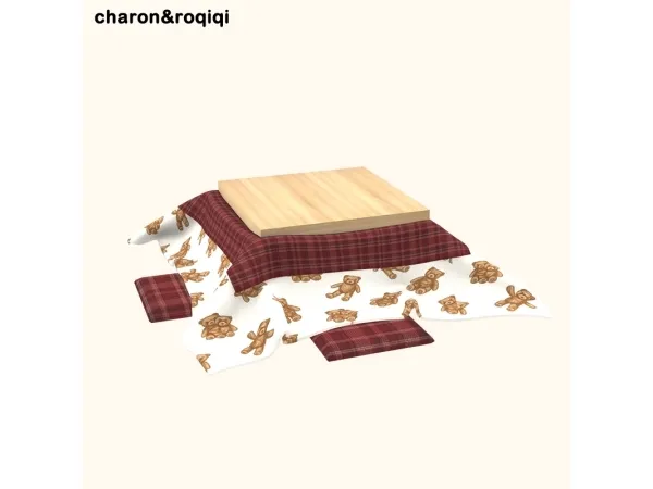 Mix [charon&roqiqi]four person kotatsu table - The Sims 4 custom content