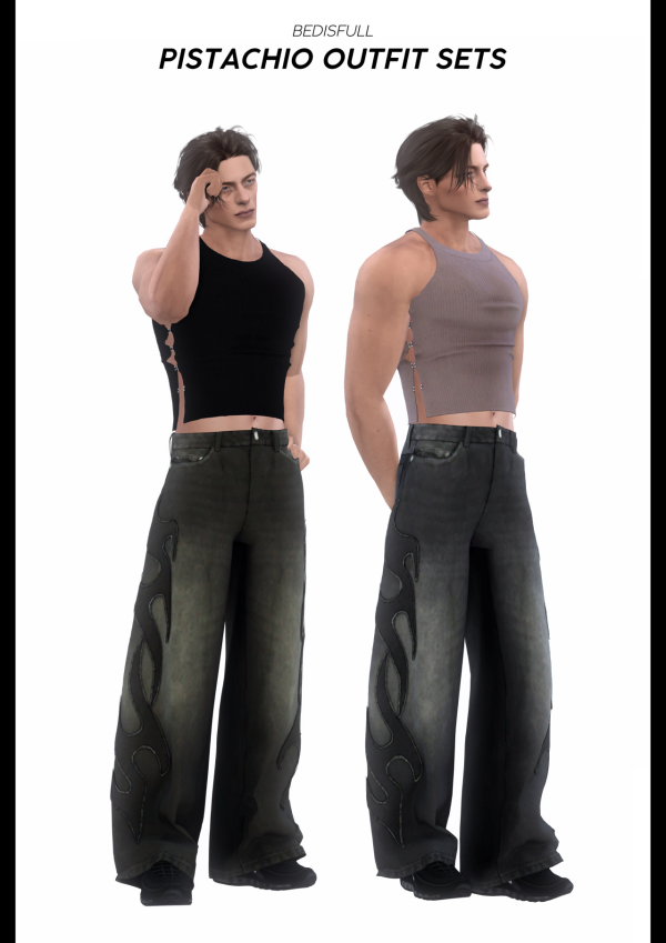 Alpha BED_TS4 M Pistachio outfit sets by simsfinds - The Sims 4 Custom Content