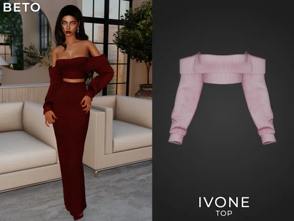 Alpha Ivone (Top) by Beto_ae0 - The Sims 4 Custom Content