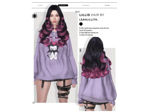 Maxis Match Lillis Hairstyle by leahlillith - The Sims 4 Custom Content