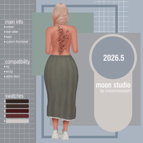 Mix tattoo 2026.5 by moonmoonsim - The Sims 4 custom content