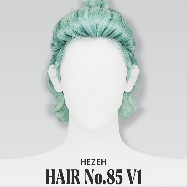 Alpha [Hezeh]Hair_No85 V1 by hezeh - The Sims 4 Custom Content