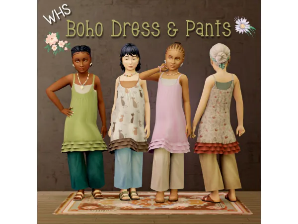 Maxis Match WHS BOHO DRESS 4 KIDS by whyhellosims - The Sims 4 Custom Content