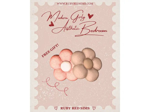 Alpha Flower Pillow by rubyredsims - The Sims 4 Custom Content