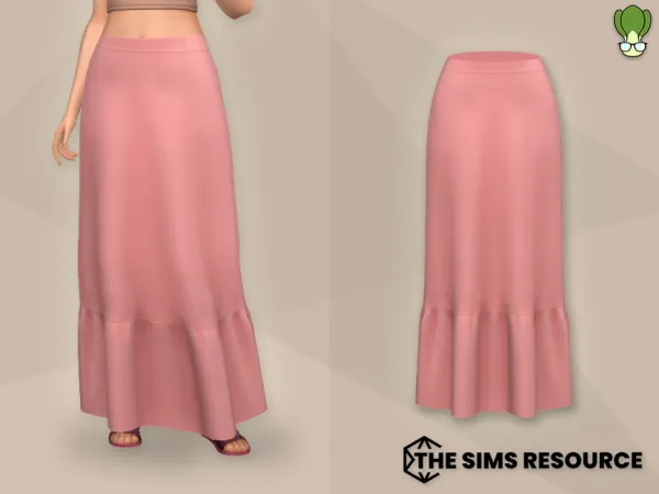Maxis Match Modest Wear Ruffle Maxi Skirt by kapakijo - The Sims 4 Custom Content