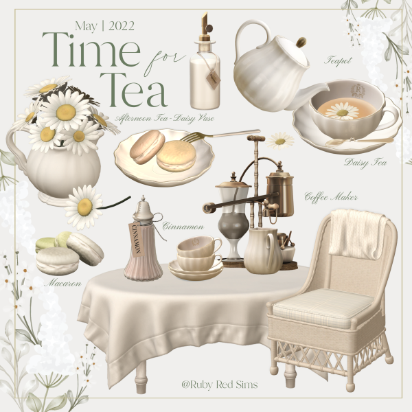 Alpha Afternoon Tea Set by simsfinds - The Sims 4 Custom Content