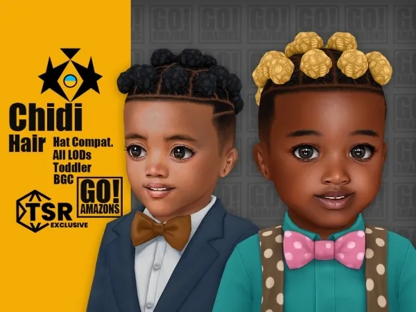 Maxis Match Chidi Hair by goamazons - The Sims 4 Custom Content