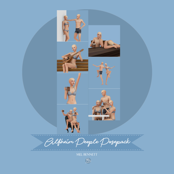 Mix Alfheim People Acc and Posepack by melbennett - The Sims 4 Custom Content