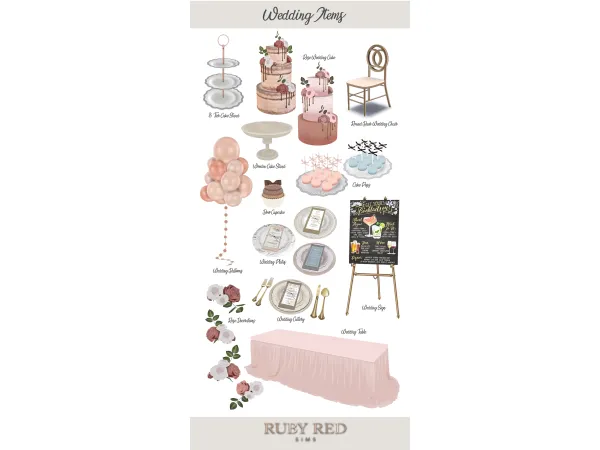 Beach Wedding CC Set By RubyRed1023