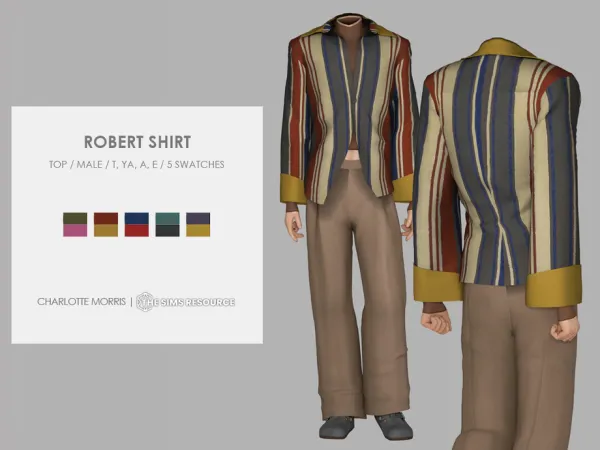 Maxis Match Robert Shirt by Charlotte_Morris - The Sims 4 Custom Content