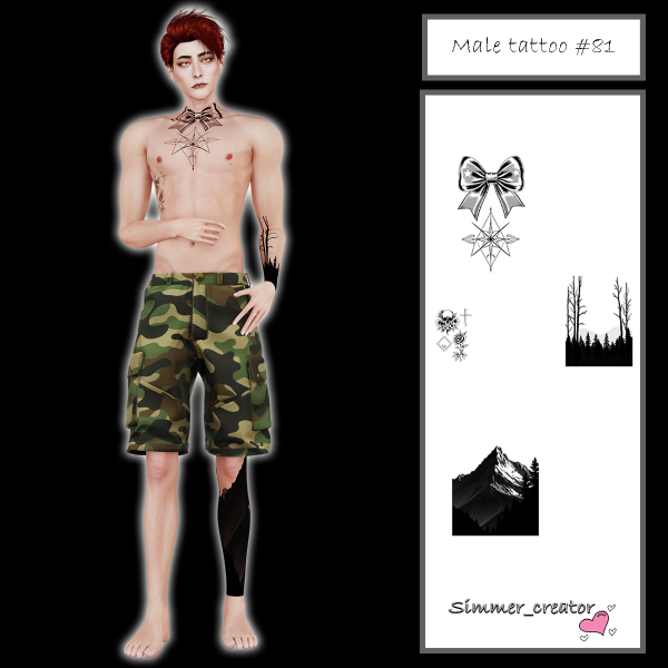 Alpha Male tattoo 81 by simmer_creator - The Sims 4 Custom Content
