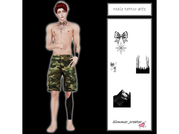 Alpha Male tattoo 81 - The Sims 4 Custom Content