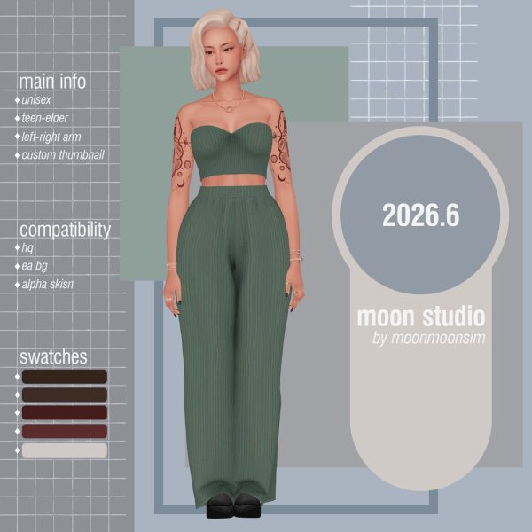 Mix tattoo 20266 by moonmoonsim - The Sims 4 Custom Content