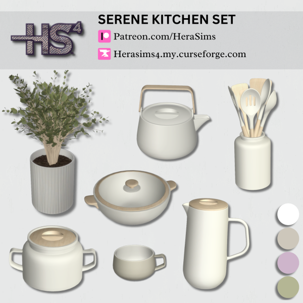 Alpha Serene kitchen set by herasims4 - The Sims 4 Custom Content