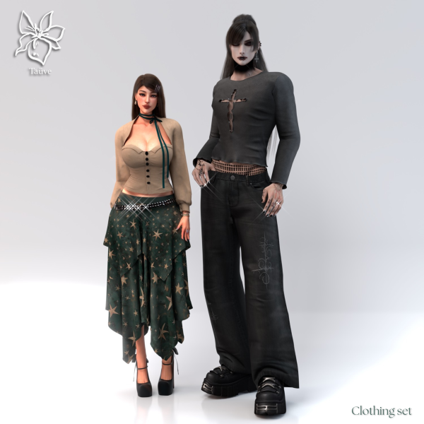 Mix GUTTED ANGELS CLOTHING SET by simsfinds - The Sims 4 Custom Content