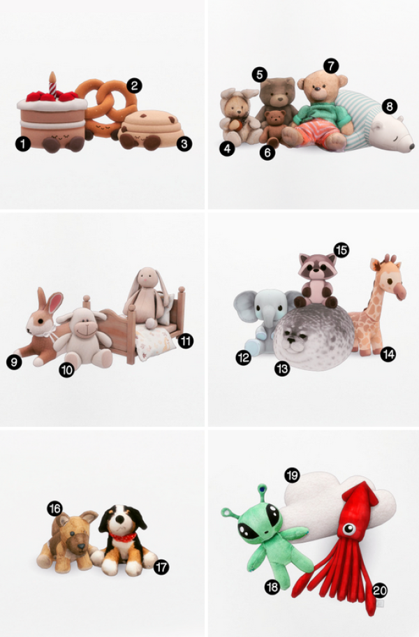 Mix Cute Plushies Finds by simsfinds - The Sims 4 Custom Content